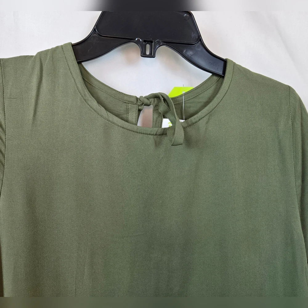 Crazy 8 Girls Olive Green Short Sleeve Ruffle Hem Boho Summer Dress XL 14/16 New